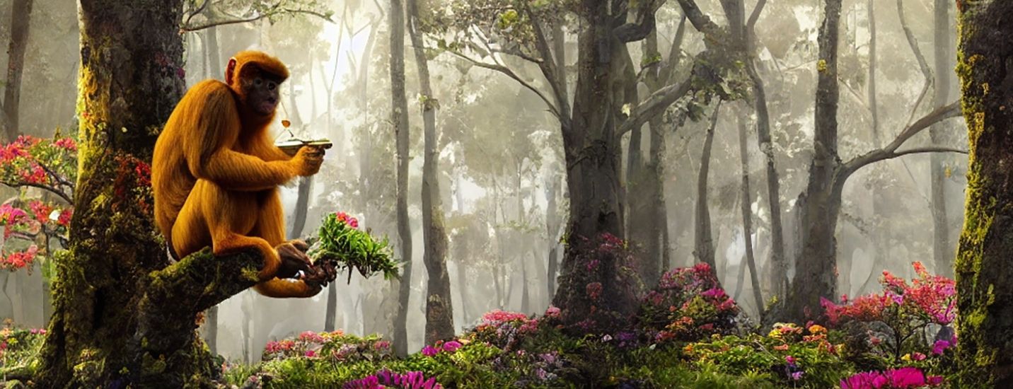 Monkey in the forest, Organic Monkey banner